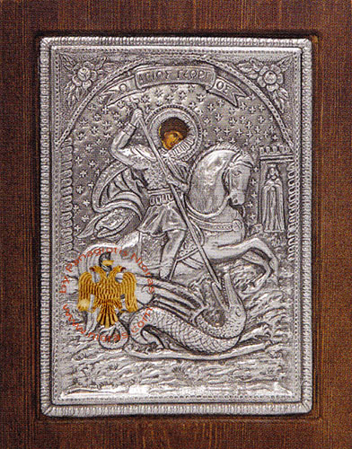 Saint George Silver Plated Icon